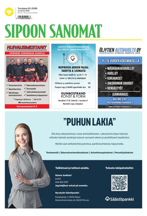 Sipoon Sanomat 15.1.2026