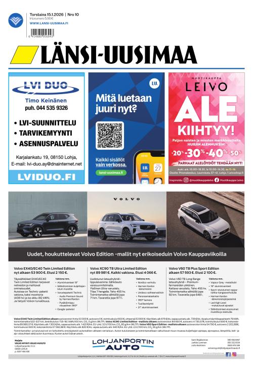 Länsi-Uusimaa 15.1.2026