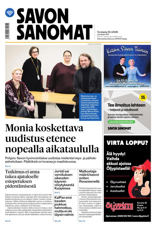 Savon Sanomat 15.1.2026
