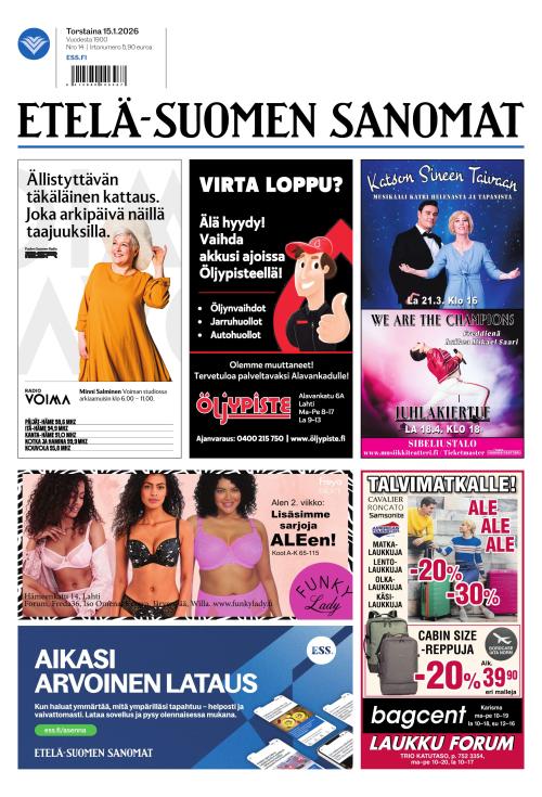 Etelä-Suomen Sanomat 15.1.2026
