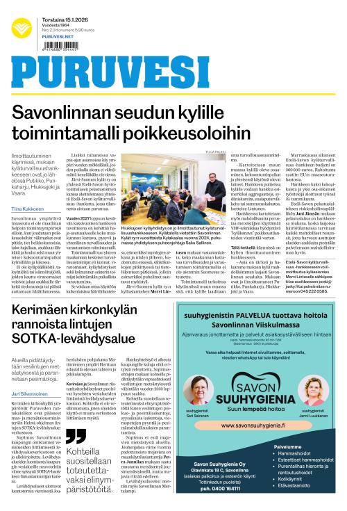 Puruvesi-lehti 15.1.2026