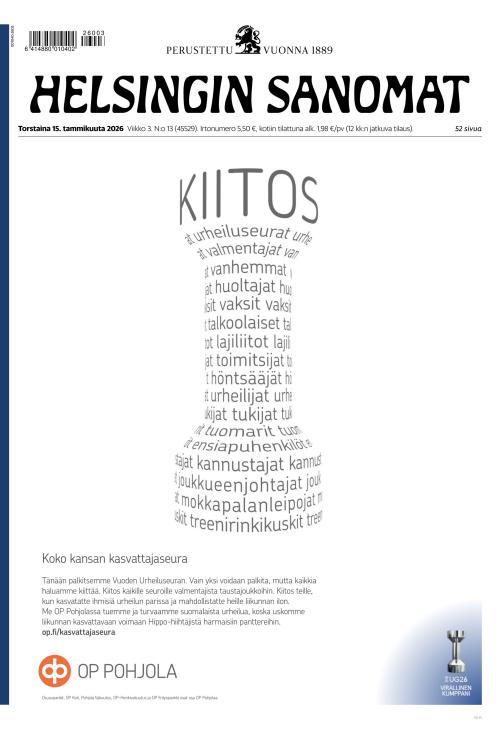 Helsingin Sanomat 15.1.2026