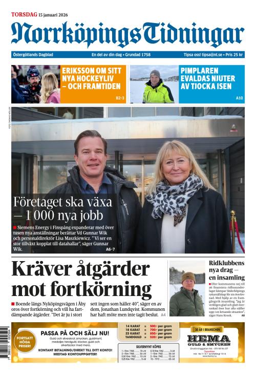 Norrköpings Tidningar 15.1.2026