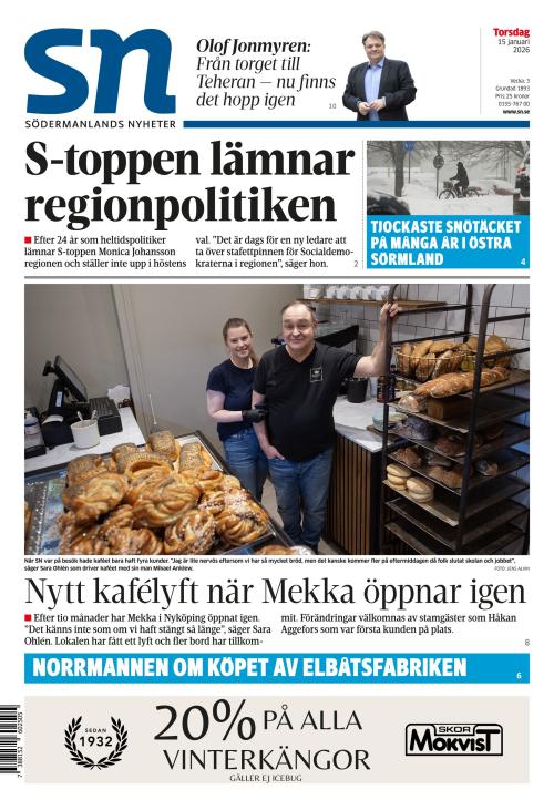 Södermanlands Nyheter 15.1.2026