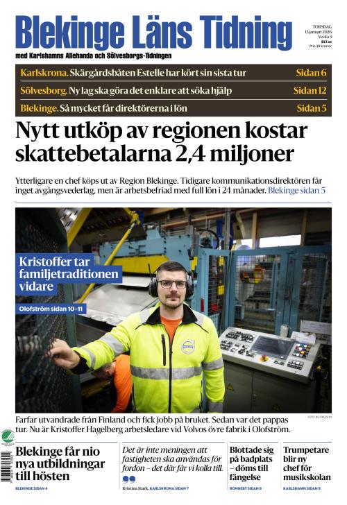 Blekinge Läns Tidning 15.1.2026