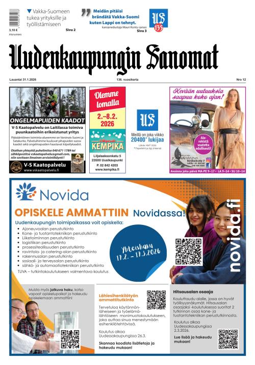 Uudenkaupungin Sanomat 31.1.2026