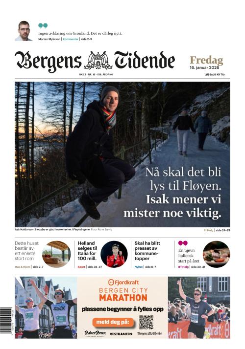 Bergens Tidende 16.1.2026