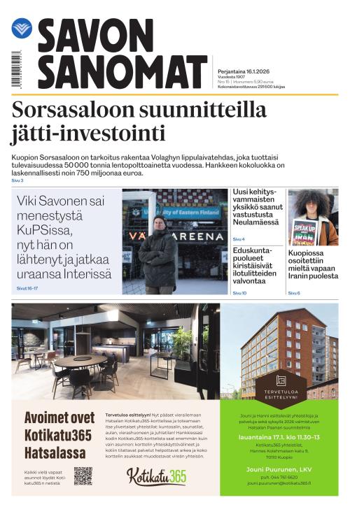 Savon Sanomat 16.1.2026