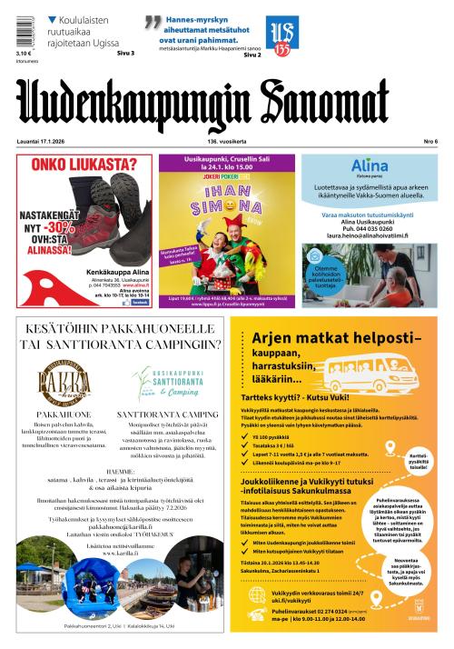 Uudenkaupungin Sanomat 17.1.2026