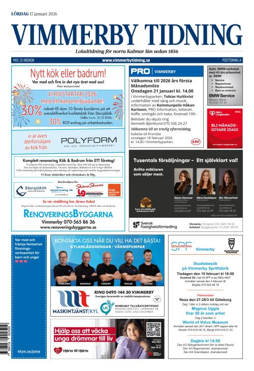 Vimmerby Tidning / Kinda-Posten 17.1.2026