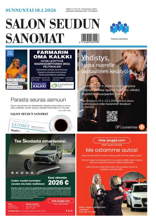 Salon Seudun Sanomat 18.1.2026