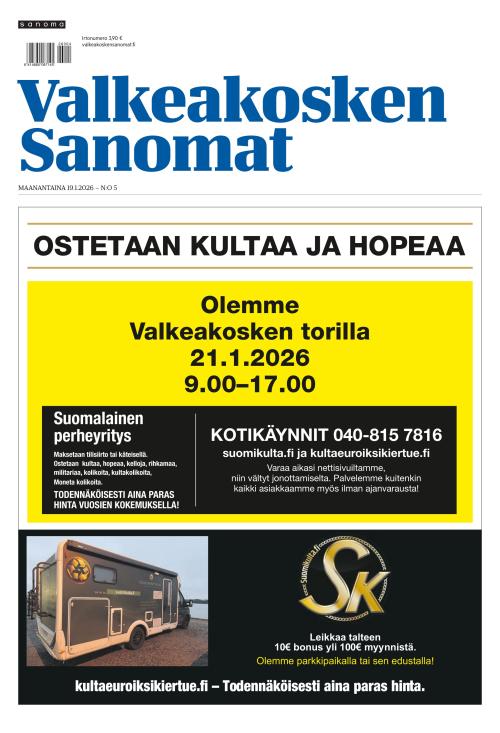 Valkeakosken Sanomat 19.1.2026
