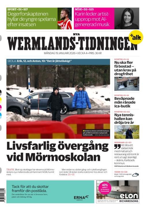 Nya Wermlands-Tidningen 19.1.2026