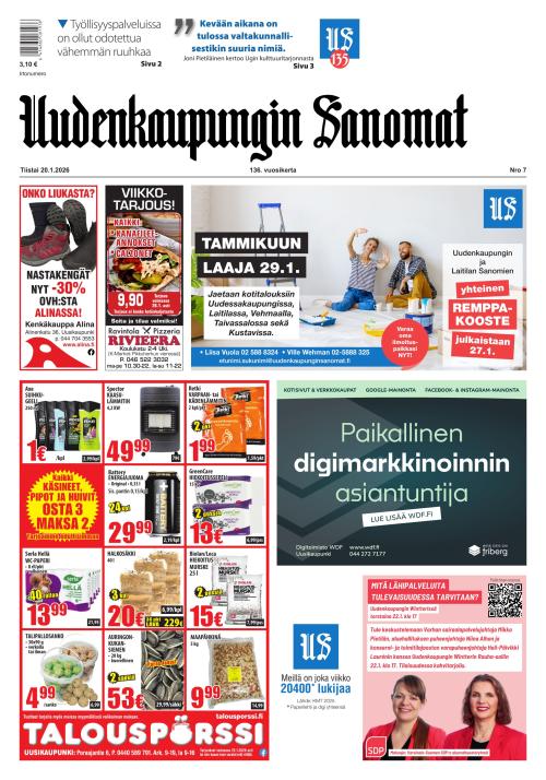 Uudenkaupungin Sanomat 20.1.2026