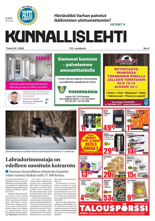 Kunnallislehti Paimio-Sauvo-Kaarina 20.1.2026