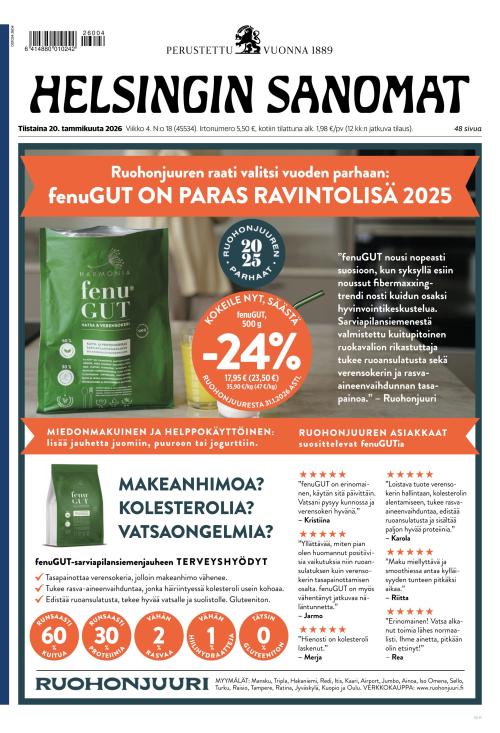 Helsingin Sanomat 20.1.2026