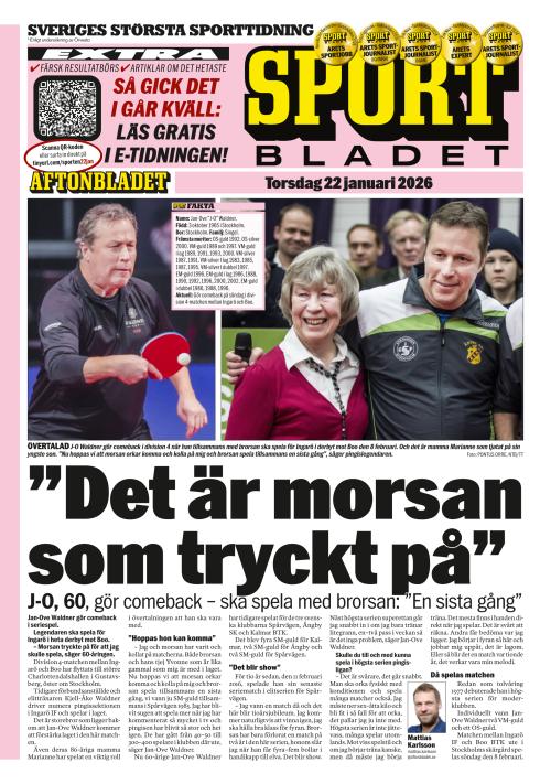Aftonbladet Sportbladet 22.1.2026