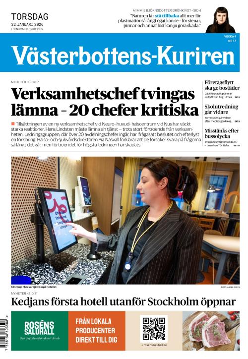 Västerbottens-Kuriren (SE) 22.1.2026