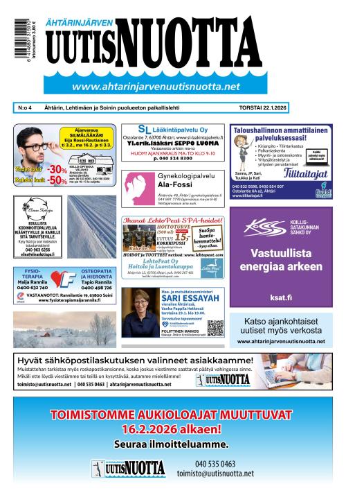 Ähtärinjärven Uutisnuotta 22.1.2026