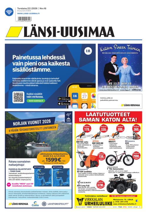 Länsi-Uusimaa 22.1.2026