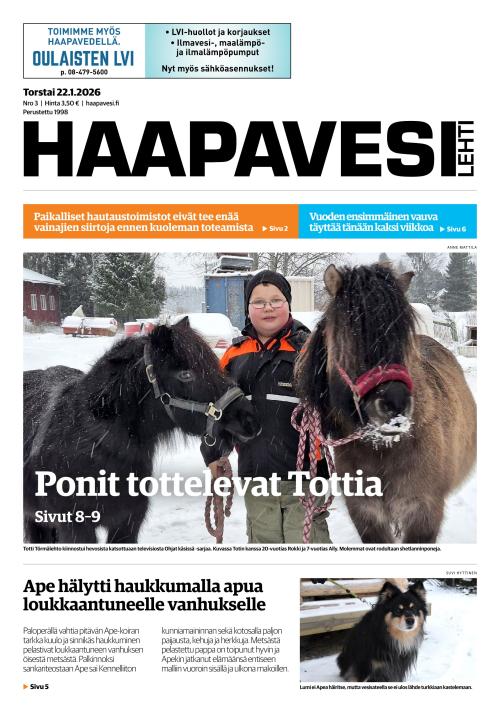 Haapavesi-lehti 22.1.2026