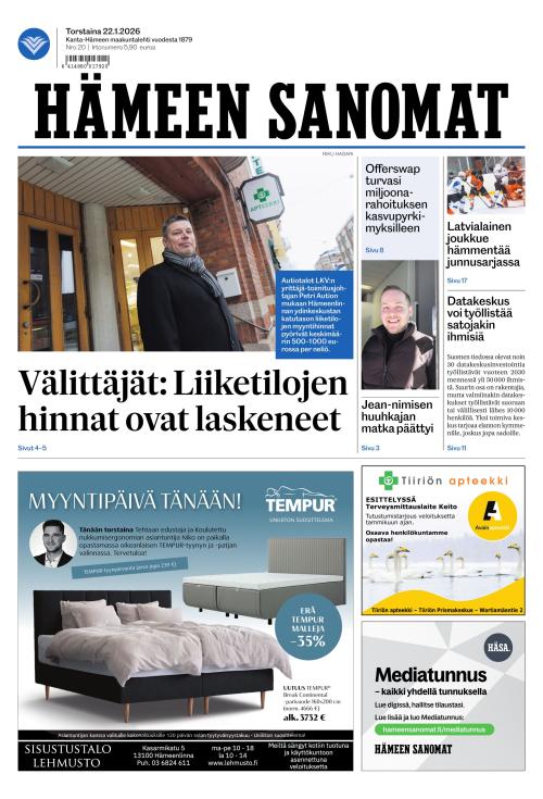 Hämeen Sanomat 22.1.2026