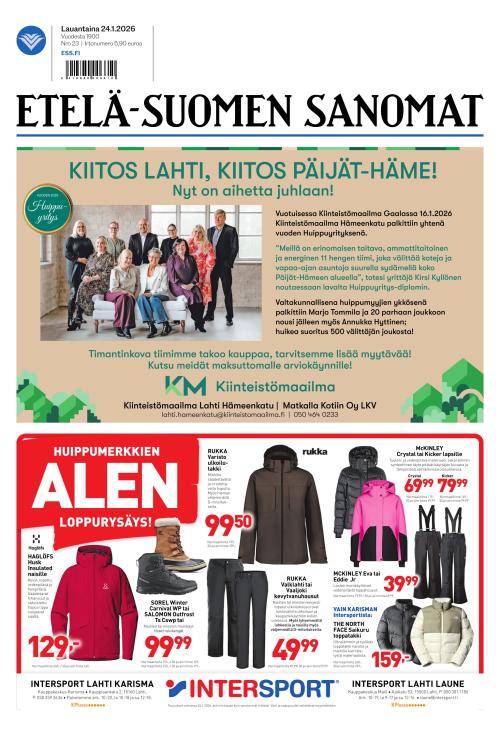 Etelä-Suomen Sanomat 24.1.2026