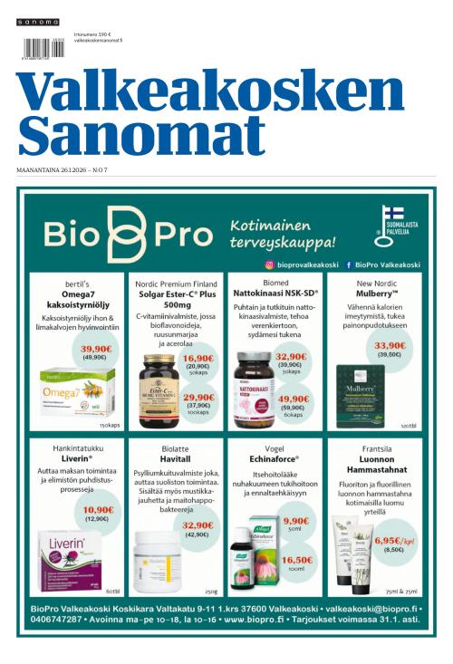 Valkeakosken Sanomat 26.1.2026