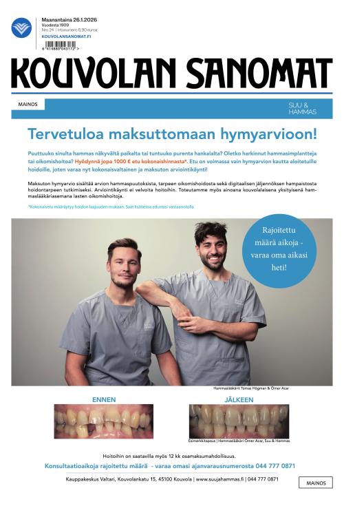 Kouvolan Sanomat 26.1.2026