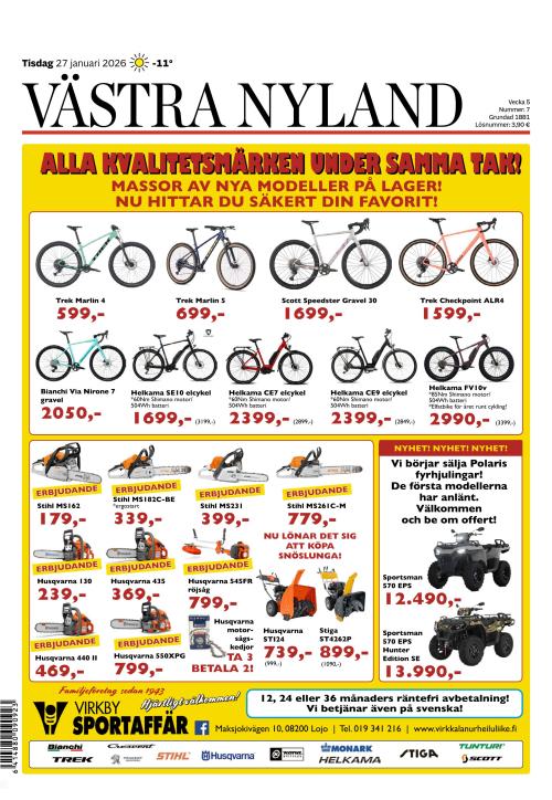 Västra Nyland 27.1.2026