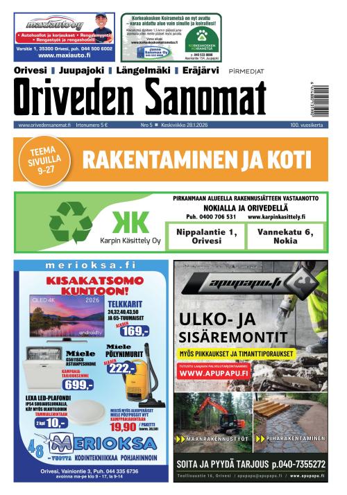 Oriveden Sanomat 28.1.2026