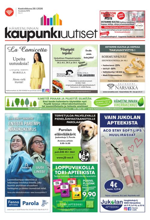 Hämeenlinnan kaupunkiuutiset 28.1.2026