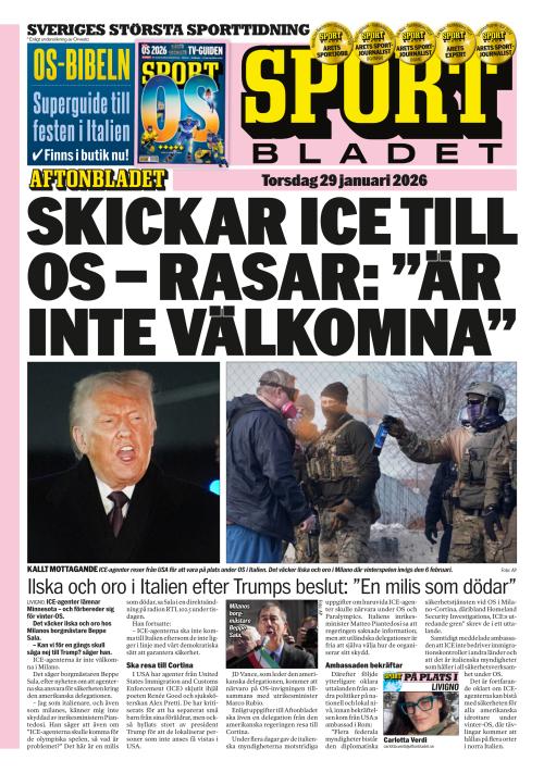 Aftonbladet Sportbladet 29.1.2026