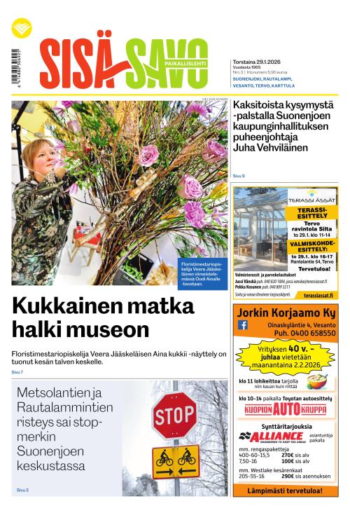 Paikallislehti Sisä-Savo 29.1.2026