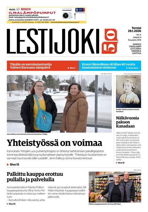 Lestijoki-lehti 29.1.2026