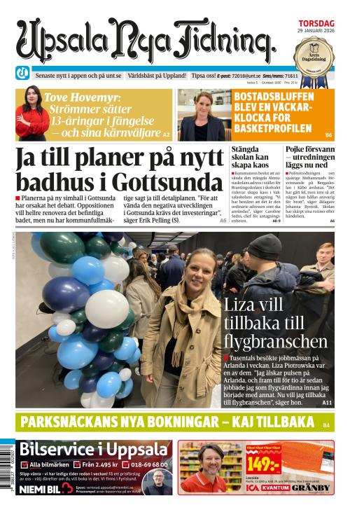 Upsala Nya Tidning 29.1.2026