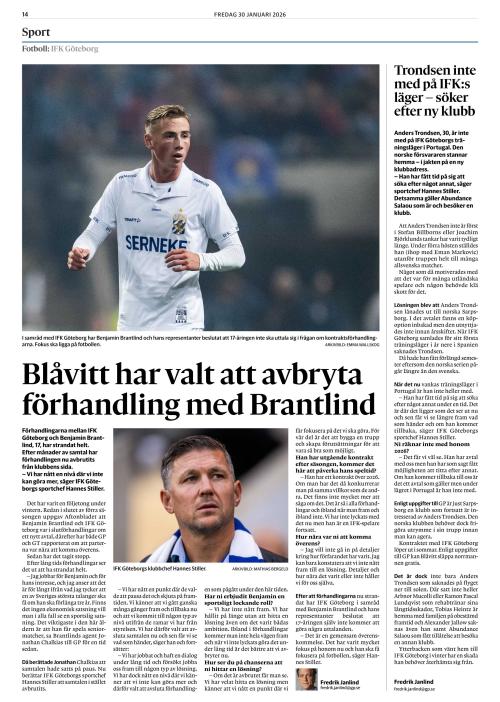 Göteborgs-Posten 30.1.2026