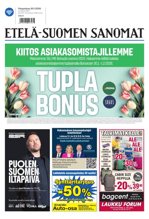 Etelä-Suomen Sanomat 30.1.2026