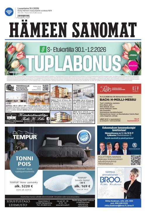 Hämeen Sanomat 31.1.2026
