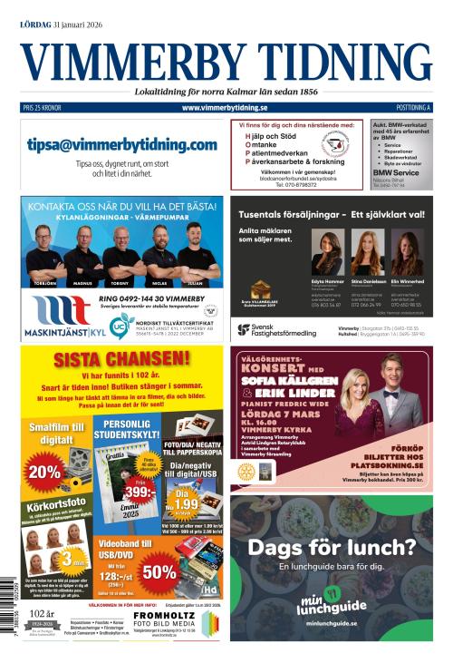 Vimmerby Tidning / Kinda-Posten 31.1.2026