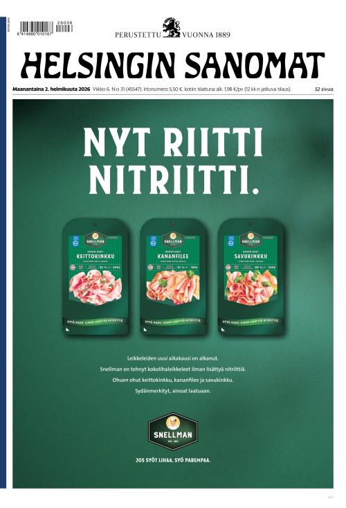 Helsingin Sanomat 2.2.2026