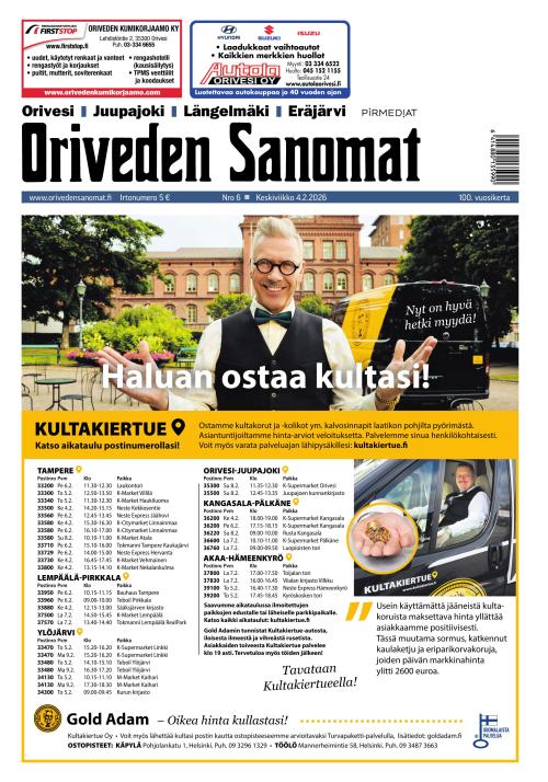 Oriveden Sanomat 4.2.2026