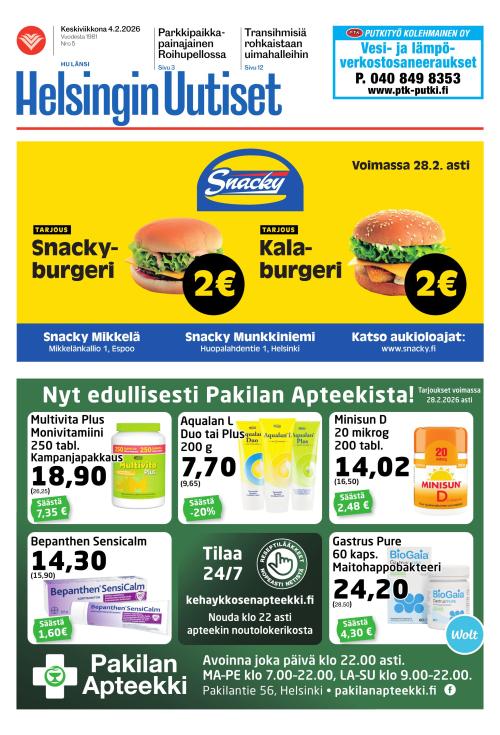 Helsingin Uutiset (Länsi) & Munkin Seutu 4.2.2026