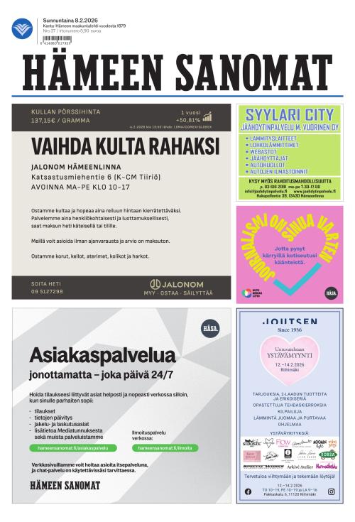 Hämeen Sanomat 8.2.2026