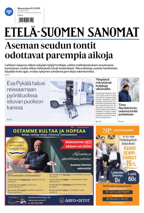 Etelä-Suomen Sanomat 9.2.2026