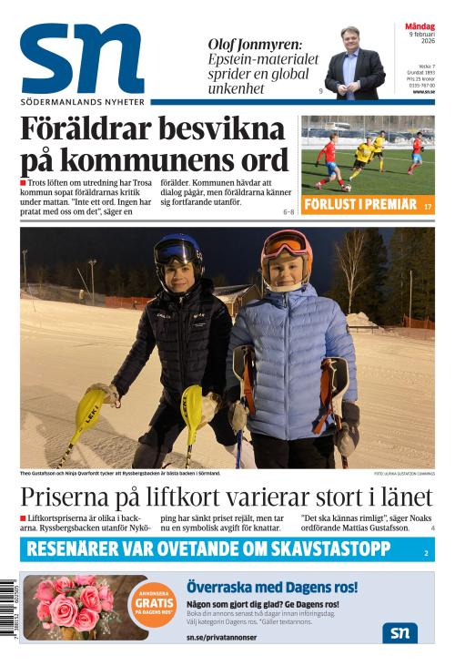 Södermanlands Nyheter 9.2.2026
