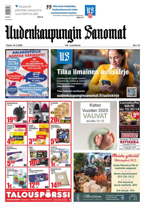 Uudenkaupungin Sanomat 10.2.2026