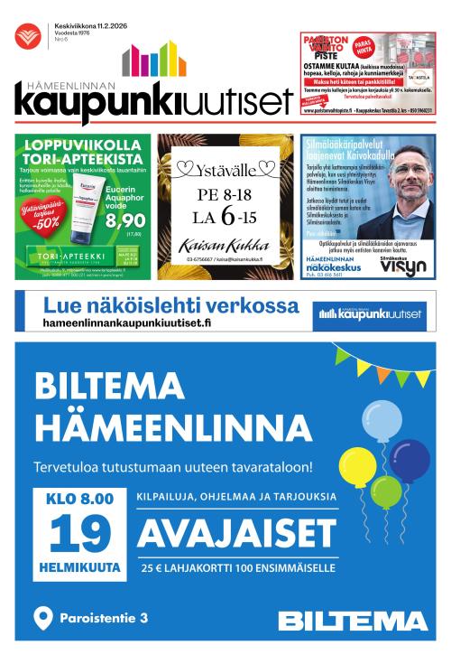 Hämeenlinnan kaupunkiuutiset 11.2.2026