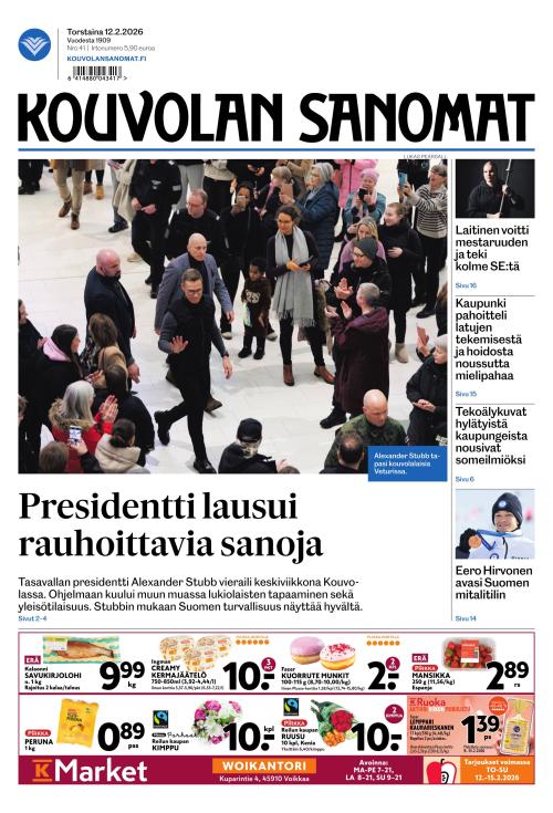 Kouvolan Sanomat 12.2.2026