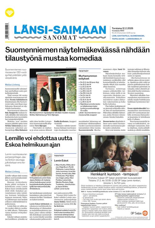 Länsi-Saimaan Sanomat 12.2.2026